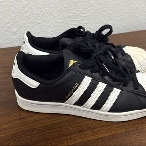 Adidas Superstar Black with White Stripes